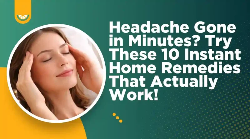 Home remedies for headache instantly - woman relaxing with cold compress on forehead for fast natural relief